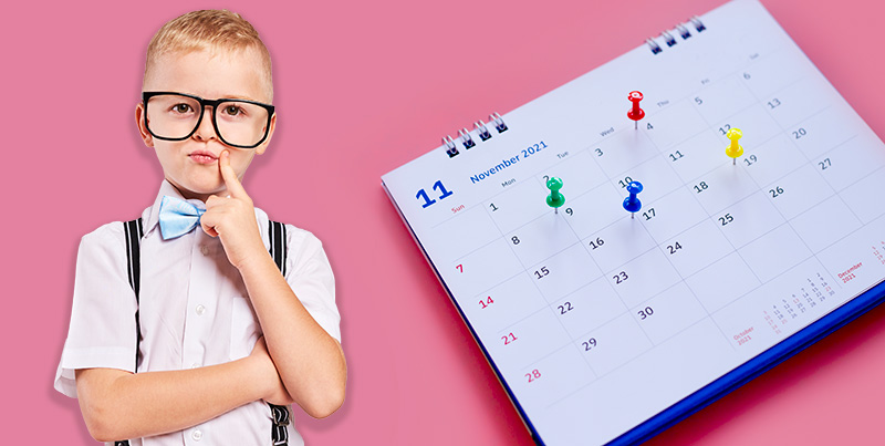 Calendario en ingles para niños: meses y días del año